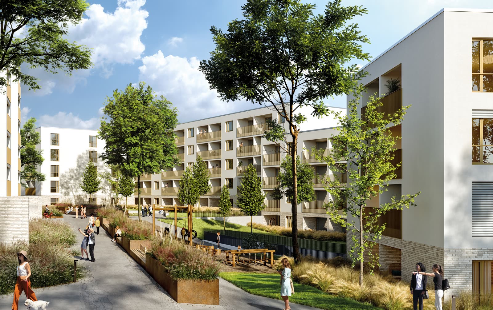 Visualisierung des Vitalquartiers hyggl auf dem früheren RKH-Areal in Kassel